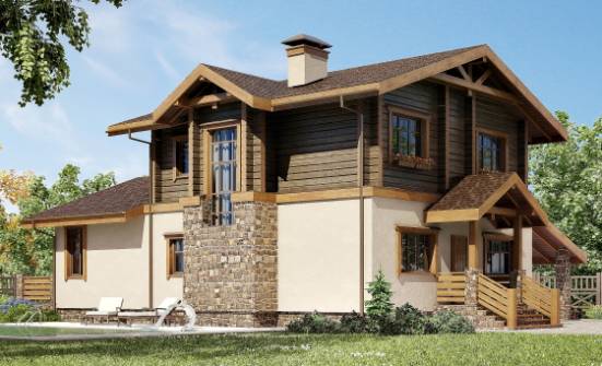 170-004-П Проект двухэтажного дома с мансардой и гаражом, экономичный домик из поризованных блоков из дерева Норильск | Проекты домов от House Expert