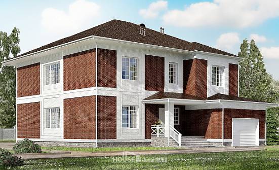 315-001-П Проект двухэтажного дома и гаражом, современный загородный дом из кирпича Назарово | Проекты домов от House Expert