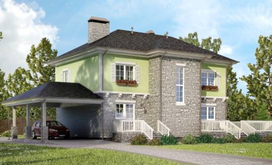 155-006-П Проект двухэтажного дома, гараж, красивый дом из газобетона Енисейск | Проекты домов от House Expert