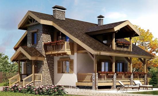 150-004-П Проект двухэтажного дома с мансардой, скромный загородный дом из керамзитобетонных блоков Енисейск | Проекты домов от House Expert
