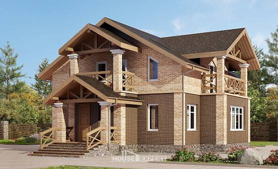 160-014-П Проект двухэтажного дома, красивый домик из арболита Ачинск | Проекты домов от House Expert