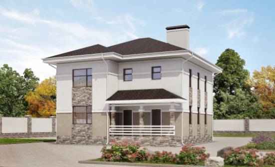 150-014-П Проект двухэтажного дома, красивый дом из бризолита Заозерный | Проекты домов от House Expert