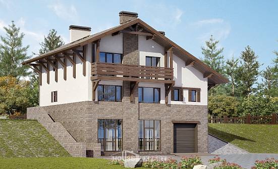 305-002-П Проект трехэтажного дома мансардой, большой домик из кирпича Заозерный | Проекты домов от House Expert