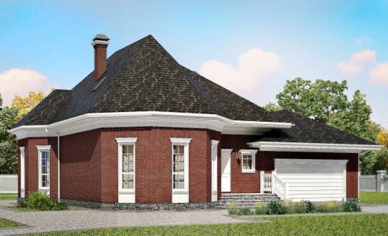 290-002-П Проект двухэтажного дома с мансардой и гаражом, классический коттедж из твинблока Минусинск | Проекты домов от House Expert
