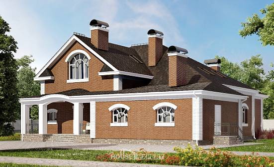 400-003-П Проект двухэтажного дома мансардой, огромный дом из блока Назарово | Проекты домов от House Expert