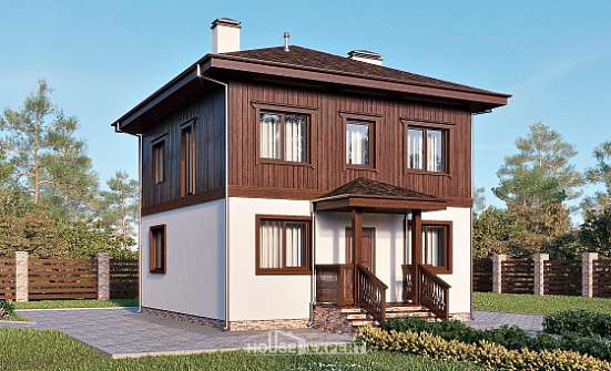 100-006-Л Проект двухэтажного дома, бюджетный загородный дом из газосиликатных блоков Шарыпово | Проекты домов от House Expert