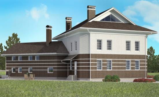 410-001-П Проект двухэтажного дома и гаражом, красивый коттедж из кирпича Канск | Проекты домов от House Expert