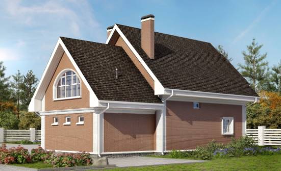 185-003-П Проект двухэтажного дома с мансардой и гаражом, классический дом из керамзитобетонных блоков Канск | Проекты домов от House Expert