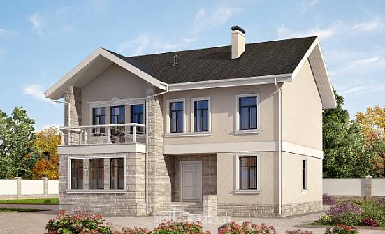170-008-Л Проект двухэтажного дома, экономичный домик из пеноблока Канск | Проекты домов от House Expert