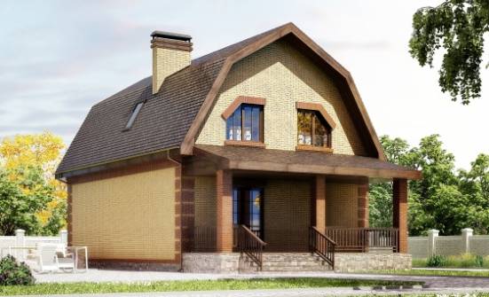 130-005-Л Проект двухэтажного дома с мансардой, скромный загородный дом из газобетона Зеленогорск | Проекты домов от House Expert