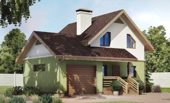 120-002-П Проект двухэтажного дома мансардой и гаражом, уютный домик из теплоблока Назарово | Проекты домов от House Expert