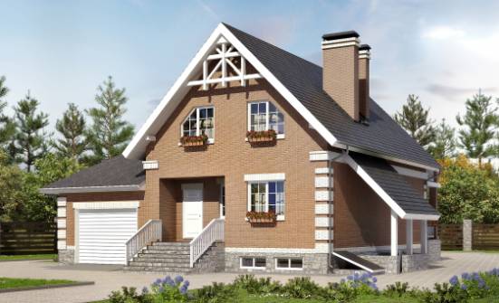 200-009-Л Проект трехэтажного дома с мансардой, гараж, просторный загородный дом из теплоблока Минусинск | Проекты домов от House Expert
