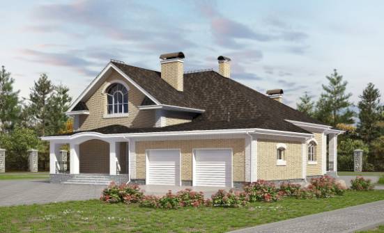 290-001-П Проект двухэтажного дома с мансардой и гаражом, большой домик из кирпича Сосновоборск | Проекты домов от House Expert