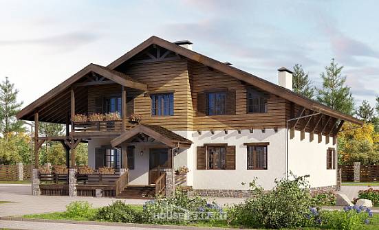 260-001-П Проект двухэтажного дома мансардой, красивый дом из кирпича Норильск | Проекты домов от House Expert