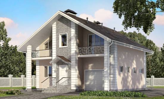 150-002-П Проект двухэтажного дома с мансардой и гаражом, классический домик из твинблока Железногорск | Проекты домов от House Expert
