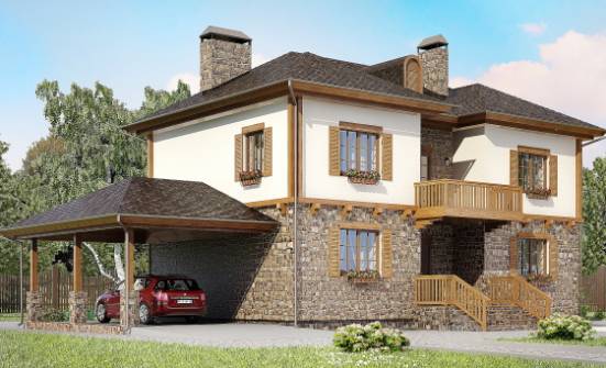 155-006-Л Проект двухэтажного дома, гараж, доступный дом из блока Енисейск | Проекты домов от House Expert
