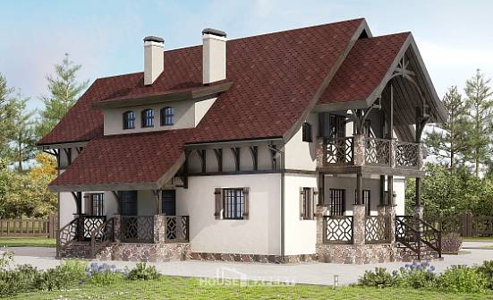180-014-П Проект двухэтажного дома мансардой, классический дом из твинблока Дудинка | Проекты домов от House Expert