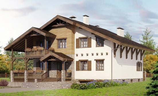 400-004-П Проект трехэтажного дома с мансардой, гараж, большой домик из кирпича Дудинка | Проекты домов от House Expert