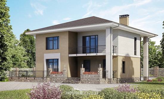 180-015-Л Проект двухэтажного дома, бюджетный дом из поризованных блоков Зеленогорск | Проекты домов от House Expert