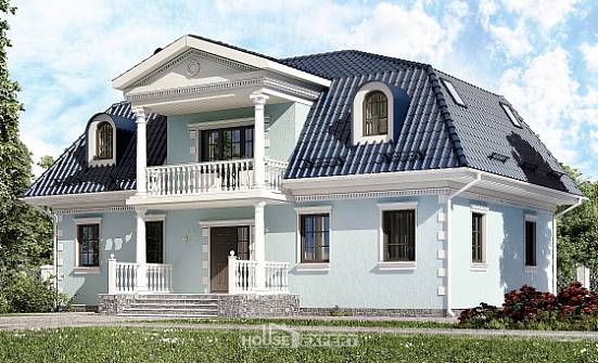 210-004-Л Проект двухэтажного дома с мансардным этажом, простой загородный дом из газобетона Красноярск | Проекты домов от House Expert