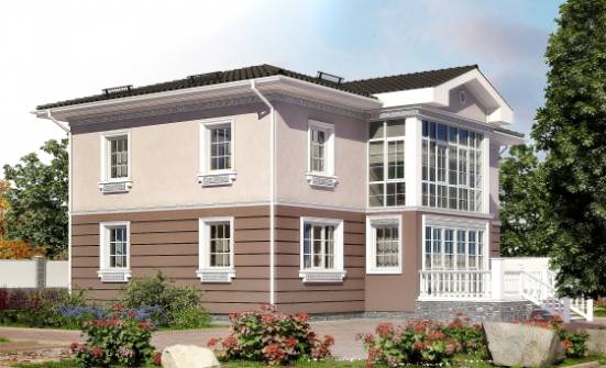 210-005-П Проект двухэтажного дома, простой коттедж из поризованных блоков Назарово | Проекты домов от House Expert