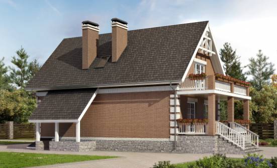 200-009-Л Проект трехэтажного дома с мансардой, гараж, просторный загородный дом из теплоблока Минусинск | Проекты домов от House Expert