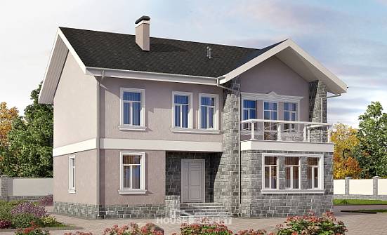 170-008-П Проект двухэтажного дома, красивый коттедж из твинблока Дудинка | Проекты домов от House Expert