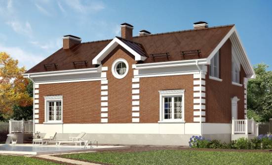 160-009-П Проект двухэтажного дома мансардой, простой коттедж из керамзитобетонных блоков Иланский | Проекты домов от House Expert