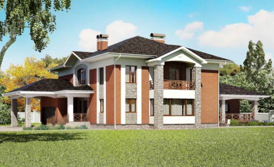 400-002-Л Проект двухэтажного дома и гаражом, современный дом из кирпича Норильск | Проекты домов от House Expert