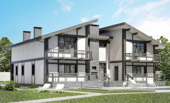280-002-П Проект двухэтажного дома мансардный этаж, красивый коттедж из кирпича Зеленогорск | Проекты домов от House Expert