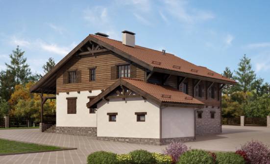255-002-Л Проект двухэтажного дома мансардный этаж и гаражом, классический домик из арболита Иланский | Проекты домов от House Expert