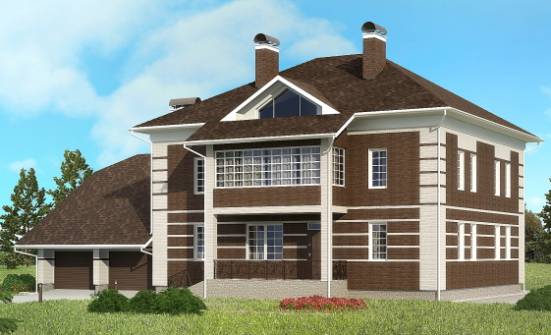 505-002-Л Проект трехэтажного дома и гаражом, современный домик из кирпича Енисейск | Проекты домов от House Expert