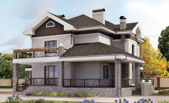 365-001-Л Проект трехэтажного дома и гаражом, огромный коттедж из кирпича Дудинка | Проекты домов от House Expert