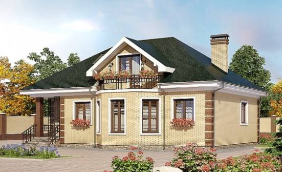 150-013-Л Проект двухэтажного дома с мансардой, классический дом из кирпича Канск | Проекты домов от House Expert