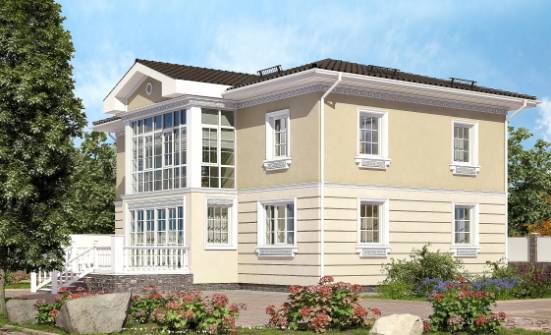210-005-Л Проект двухэтажного дома, красивый загородный дом из теплоблока Зеленогорск | Проекты домов от House Expert
