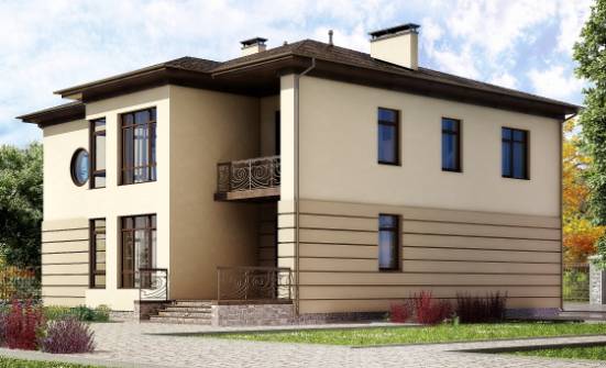 300-006-П Проект двухэтажного дома, гараж, красивый загородный дом из кирпича Красноярск | Проекты домов от House Expert