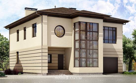300-006-П Проект двухэтажного дома, гараж, красивый загородный дом из кирпича Красноярск | Проекты домов от House Expert