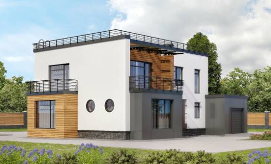 260-002-П Проект двухэтажного дома, гараж, красивый загородный дом из твинблока Сосновоборск | Проекты домов от House Expert