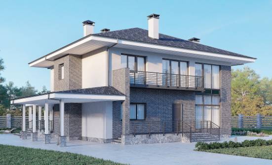 250-004-Л Проект двухэтажного дома, красивый дом из газосиликатных блоков Норильск | Проекты домов от House Expert