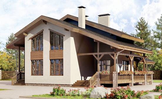 240-003-П Проект двухэтажного дома с мансардным этажом, современный домик из кирпича Минусинск | Проекты домов от House Expert