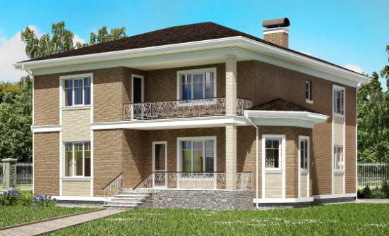 335-002-П Проект двухэтажного дома, гараж, огромный загородный дом из кирпича Зеленогорск | Проекты домов от House Expert