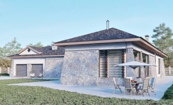 280-004-Л Проект одноэтажного дома и гаражом, красивый загородный дом из поризованных блоков Иланский | Проекты домов от House Expert