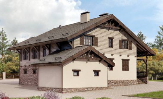 255-002-П Проект двухэтажного дома с мансардой, гараж, просторный дом из арболита Шарыпово | Проекты домов от House Expert