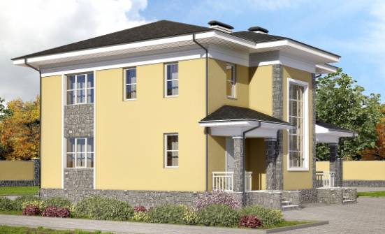 155-011-Л Проект двухэтажного дома, скромный коттедж из блока Енисейск | Проекты домов от House Expert