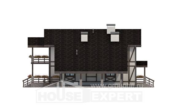 250-002-Л Проект двухэтажного дома мансардой и гаражом, современный загородный дом из кирпича Красноярск, House Expert