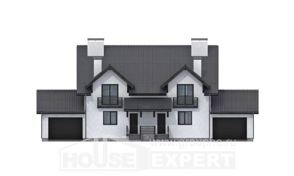 290-003-П Проект двухэтажного дома мансардой, красивый коттедж из газосиликатных блоков Дудинка, House Expert