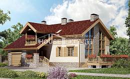 165-002-П Проект двухэтажного дома мансардный этаж и гаражом, компактный домик из теплоблока Сосновоборск, House Expert