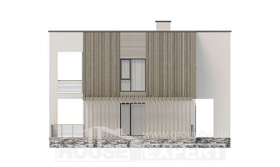150-017-П Проект двухэтажного дома, бюджетный домик из блока Заозерный, House Expert