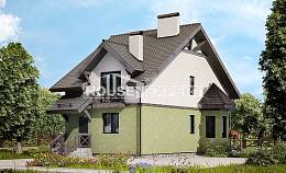 120-003-П Проект двухэтажного дома с мансардным этажом, недорогой загородный дом из блока Назарово, House Expert