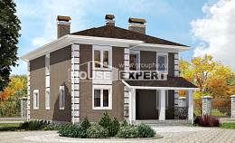 185-002-П Проект двухэтажного дома, недорогой дом из поризованных блоков Иланский, House Expert